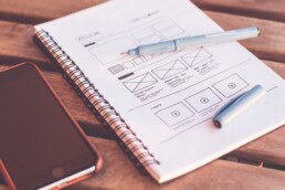 UX Design and wireframe sketches