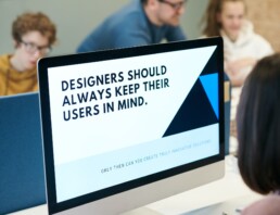 Screen monitor displaying designers should care about users