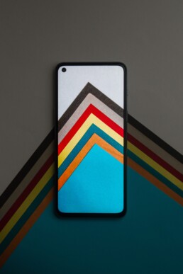 Abstract graphic design branding of a smartphone
