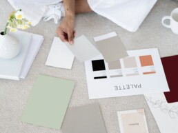 person rebranding with color swatches