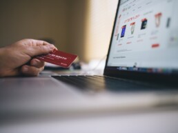 Person shopping online with ecommerce
