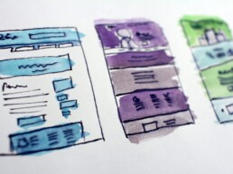 Web and UX Design wireframe sketch.