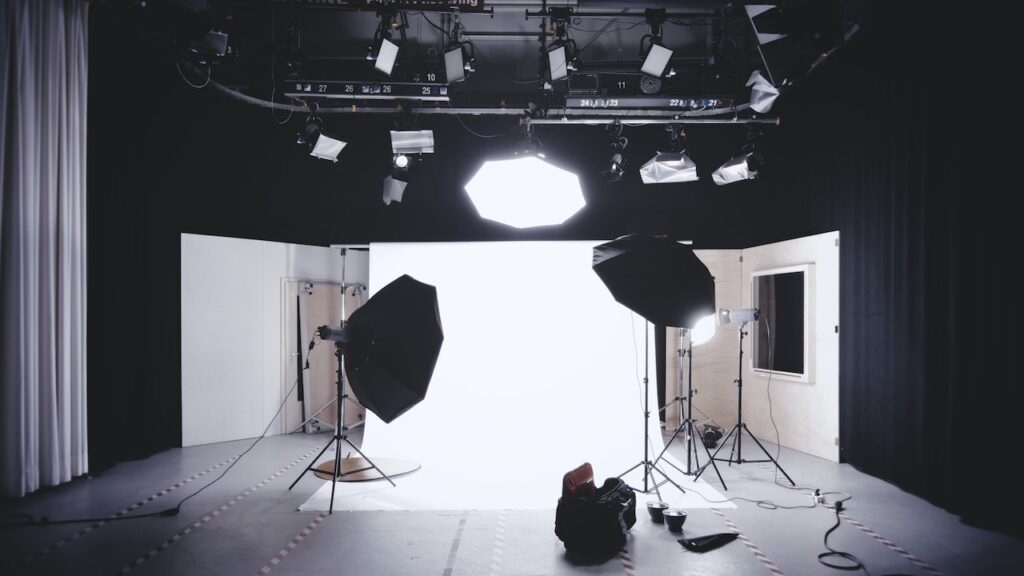 Photography set up in a studio