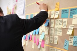 UX Design Ideation with post-it notes