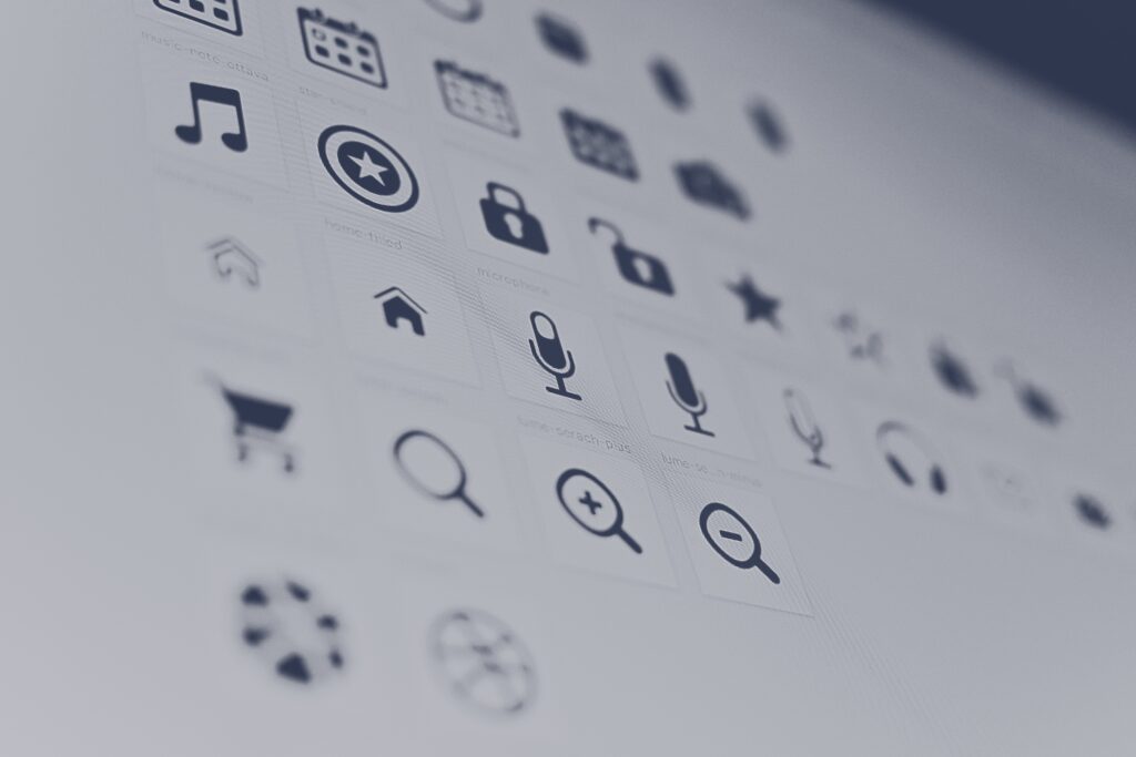 Icons design shown on computer screen